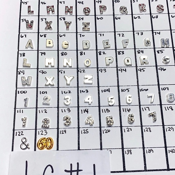 LC-#1 (4X) Letters & Numbers locket charms - Picture 5 of 7